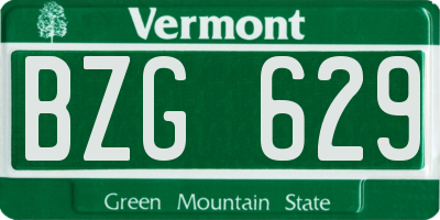 VT license plate BZG629