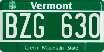 VT license plate BZG630