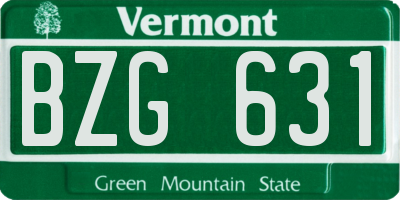 VT license plate BZG631