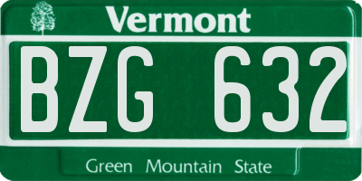 VT license plate BZG632