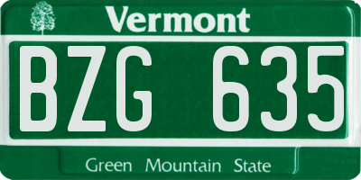 VT license plate BZG635