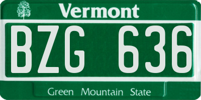 VT license plate BZG636