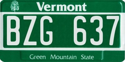 VT license plate BZG637