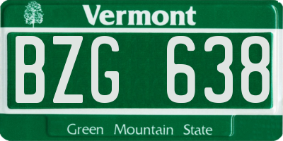 VT license plate BZG638
