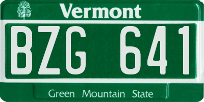VT license plate BZG641