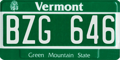 VT license plate BZG646
