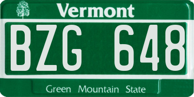 VT license plate BZG648