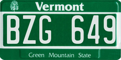 VT license plate BZG649