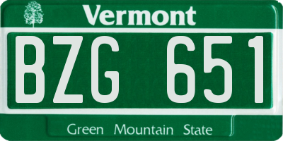 VT license plate BZG651