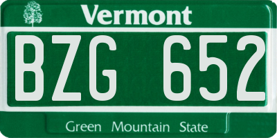 VT license plate BZG652
