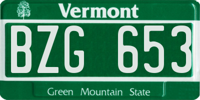 VT license plate BZG653