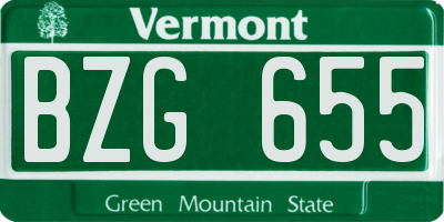 VT license plate BZG655