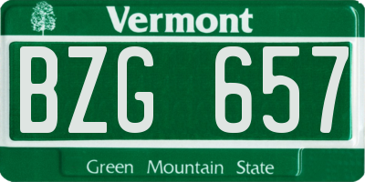 VT license plate BZG657