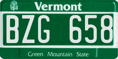VT license plate BZG658