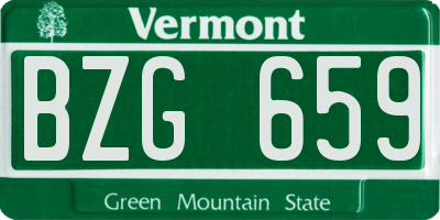 VT license plate BZG659