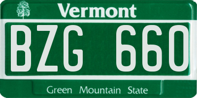 VT license plate BZG660