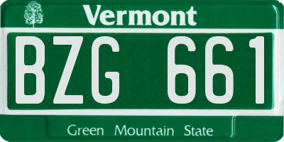 VT license plate BZG661