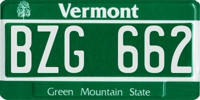 VT license plate BZG662