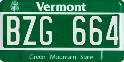VT license plate BZG664