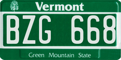 VT license plate BZG668