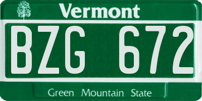 VT license plate BZG672
