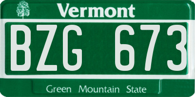 VT license plate BZG673