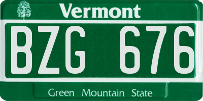 VT license plate BZG676