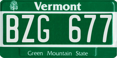 VT license plate BZG677