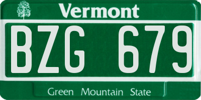 VT license plate BZG679