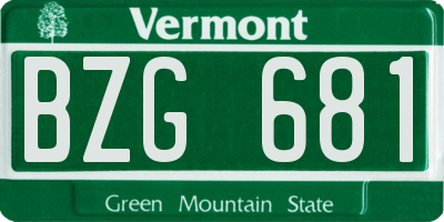 VT license plate BZG681