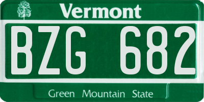 VT license plate BZG682