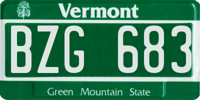 VT license plate BZG683