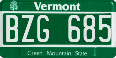 VT license plate BZG685