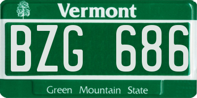 VT license plate BZG686
