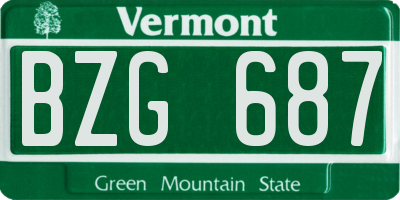 VT license plate BZG687