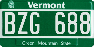 VT license plate BZG688