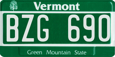VT license plate BZG690