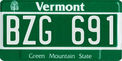 VT license plate BZG691