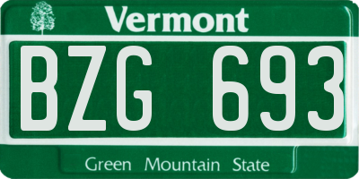 VT license plate BZG693