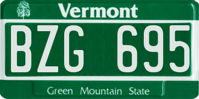 VT license plate BZG695