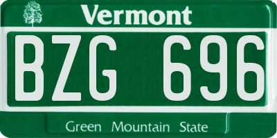 VT license plate BZG696