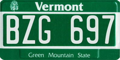 VT license plate BZG697