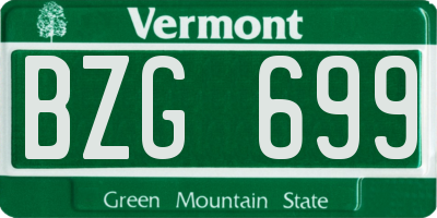 VT license plate BZG699