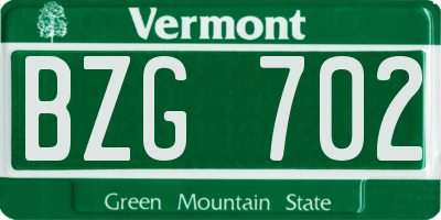VT license plate BZG702