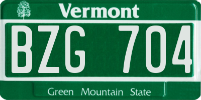 VT license plate BZG704