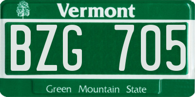 VT license plate BZG705