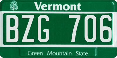 VT license plate BZG706