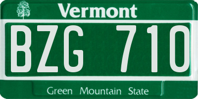 VT license plate BZG710