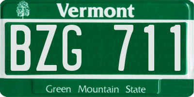 VT license plate BZG711