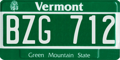 VT license plate BZG712